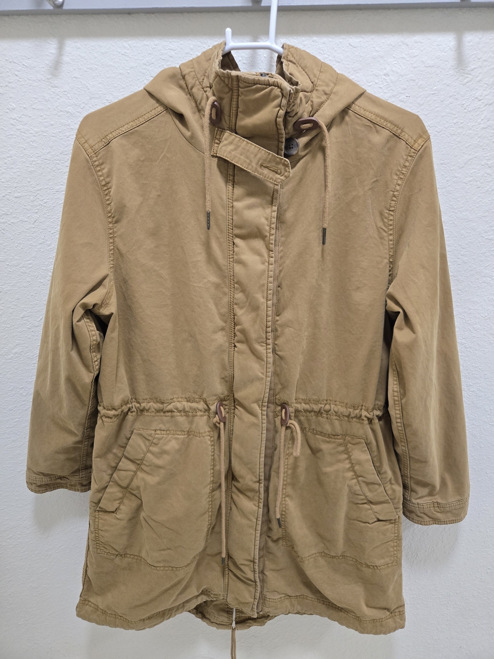GAP Tan Hooded Drawstring Field Jacket